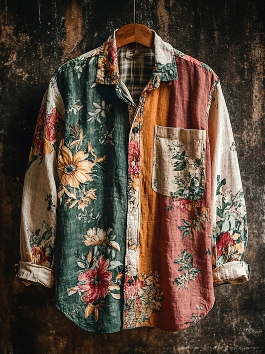 WITROSA Men’s Vintage Bloom Shirt – The Rustic Elegance Edition